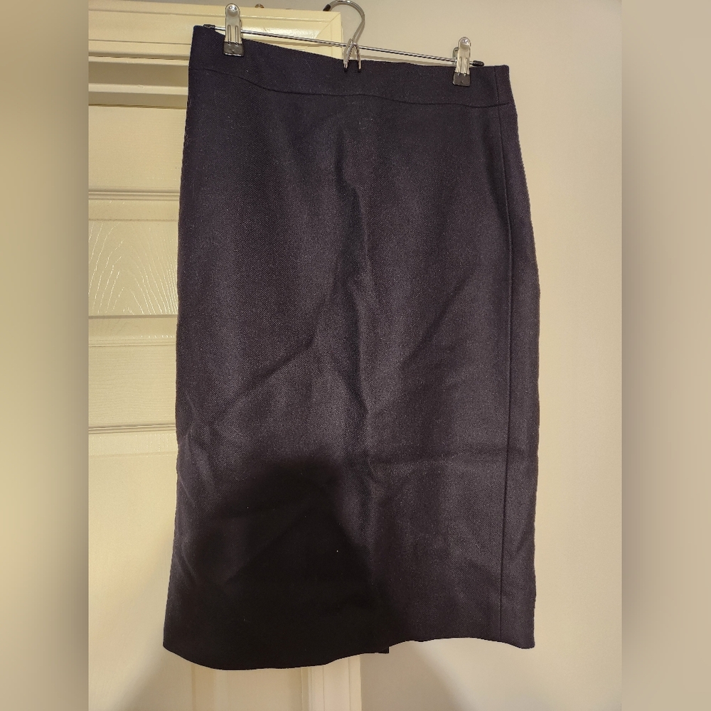 Navy J Crew No 2 Wool Pencil Skirt 6T